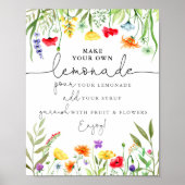 Kleurrijke wilde bloemen maken je eigen limonade-t poster (Voorkant)