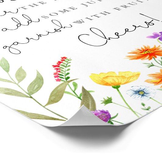 Kleurrijke wilde bloemen Mam-osa mimosa-staafteken Poster (Hoek)