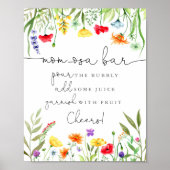 Kleurrijke wilde bloemen Mam-osa mimosa-staafteken Poster (Voorkant)