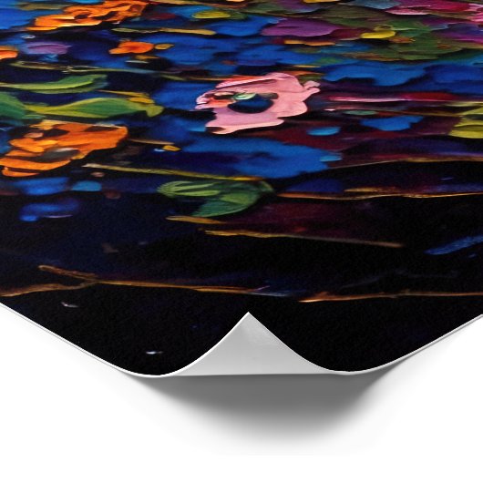 Kleurrijke wilde bloemen Meadow met Butterflies Poster (Hoek)