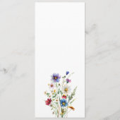 Kleurrijke wilde bloemen Menukaart lente zomer (Achterkant)