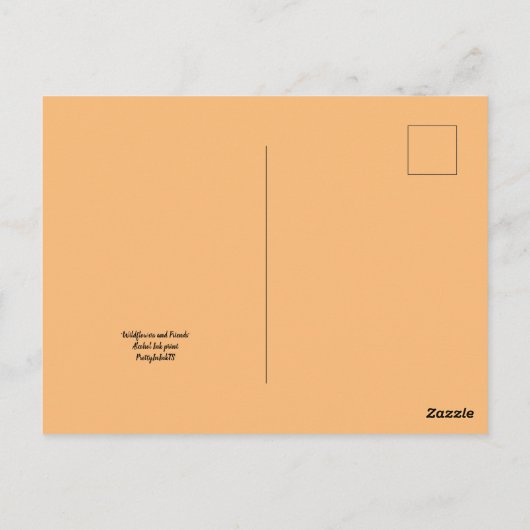 Kleurrijke wilde bloemen met mooie vlinders briefkaart (Achterkant)