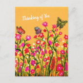 Kleurrijke wilde bloemen met mooie vlinders briefkaart (Voorkant)