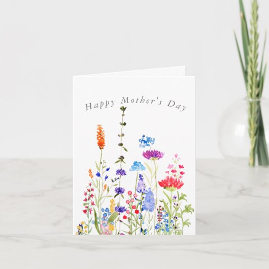 Kleurrijke wilde bloemen Moederdag Kaart (Voorkant)