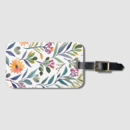 Kleurrijke Wilde Bloemen | Mooie Bloemenschilderin Bagagelabel