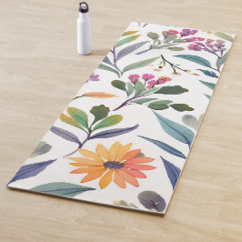 Kleurrijke Wilde Bloemen | Mooie Bloemenschilderin Yogamat