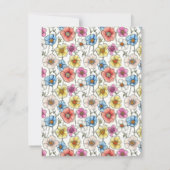 Kleurrijke wilde bloemen naadloos patroon bruiloft save the date (Achterkant)