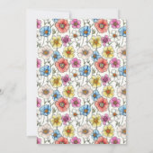 Kleurrijke wilde bloemen patroon bruiloft uitnodig kaart (Achterkant)