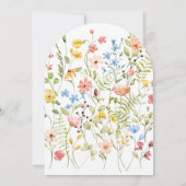 Kleurrijke wilde bloemen rustieke tuin boog bruilo kaart (Achterkant)