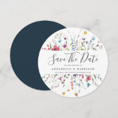 Kleurrijke Wilde Bloemen Trouwen Bewaar de Datum Save The Date (Voorkant / Achterkant)