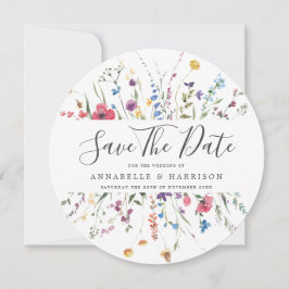 Kleurrijke Wilde Bloemen Trouwen Bewaar De Datum Save The Date