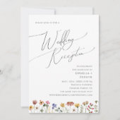 Kleurrijke Wilde Bloemen | Trouwreceptie Kaart (Voorkant)