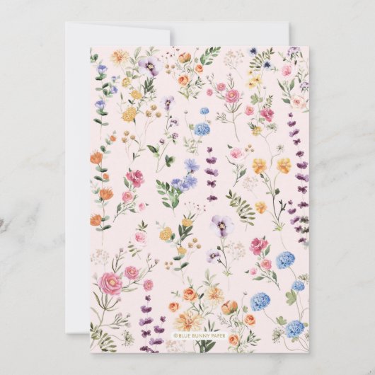 Kleurrijke wilde bloemen Tuin Quinceanera Kaart (Achterkant)