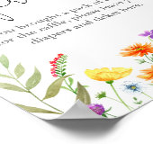 Kleurrijke wilde bloemen veer Diaper-rolbord Poster (Hoek)