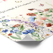 Kleurrijke Wilde Bloemen & Vlinders Poster (Hoek)