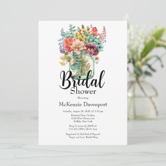 Kleurrijke wilde bloemen Vrijgezellenfeest Kaart (Staand voorkant)