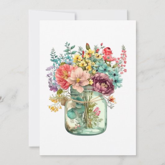 Kleurrijke wilde bloemen Vrijgezellenfeest Kaart (Achterkant)