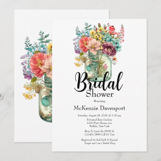 Kleurrijke wilde bloemen Vrijgezellenfeest Kaart