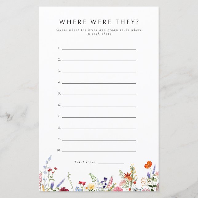 Kleurrijke wilde bloemen waar ze waren spel (Voorkant)