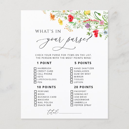 Kleurrijke wilde bloemen wat er in je tas spel (Voorkant)