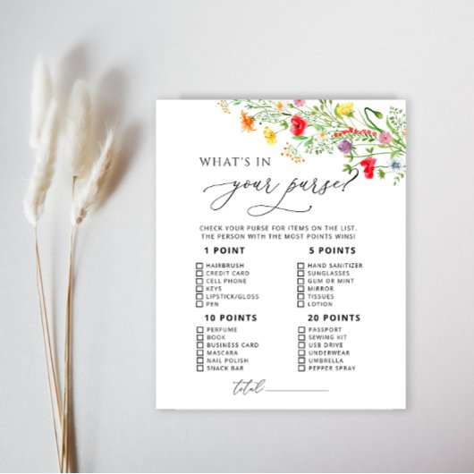 Kleurrijke wilde bloemen wat er in je tas spel