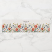 Kleurrijke wilde bloemen waterfles etiket (Enkel label)