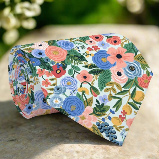 Kleurrijke Wilde Bloemen Waterverf Natuur Garden Stropdas