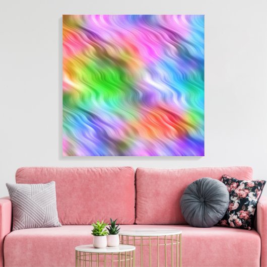 Kleurrijke wilde bloemen Wavy Texture Canvas Afdruk (Insitu (Woonkamer))