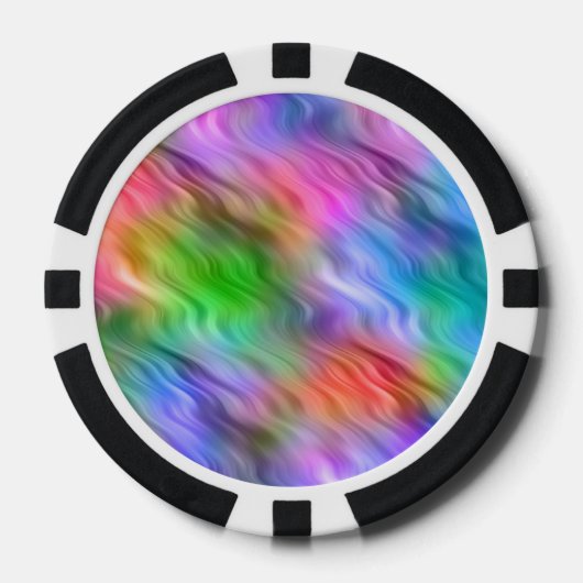 Kleurrijke wilde bloemen Wavy Texture Poker Chips (Voorkant)