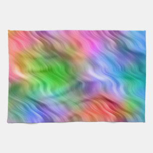 Kleurrijke wilde bloemen Wavy Texture Theedoek