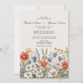 Kleurrijke wilde bloemen Weddenschap Kaart (Voorkant)