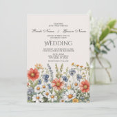 Kleurrijke wilde bloemen Weddenschap Kaart (Staand voorkant)