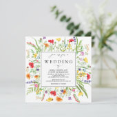 Kleurrijke wilde bloemen Weddenschap Kaart (Staand voorkant)