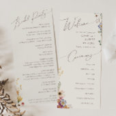 Kleurrijke Wilde Bloementuin | Beige Bruiloft Programmakaart