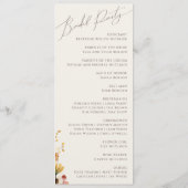 Kleurrijke Wilde Bloementuin | Beige Bruiloft Programmakaart (Achterkant)