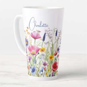 Kleurrijke Wilde Bloementuin Bloem Naam Cadeau Latte Mok