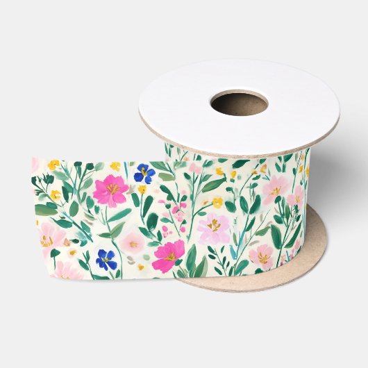 Kleurrijke Wilde Bloementuin Satijnen Lint (Spoel)