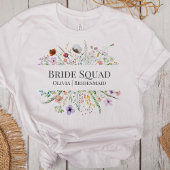 Kleurrijke Wilde Bloemenweide Bruids-squad T-shirt