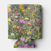 Kleurrijke wilde bloemenweide, levendig patroon. blikjeskoeler (Achterkant)