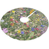 Kleurrijke wilde bloemenweide, levendig patroon. kerstboom rok (Gekanteld)