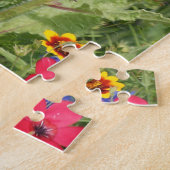 Kleurrijke wilde bloemenweide, levendig patroon. legpuzzel (Zijkant)