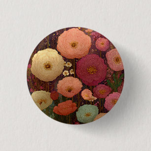 Kleurrijke Wilde Bloemenweiden 3 Ronde Button 3,2 Cm
