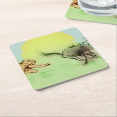 Kleurrijke wilde dieren, aangepaste vorm van Onder Kartonnen Onderzetters (Schuin)