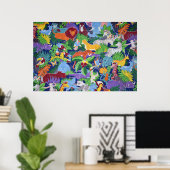 Kleurrijke Wilde Dieren Poster (Thuiskantoor)