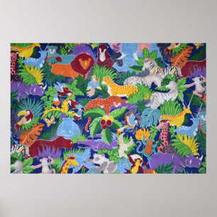 Kleurrijke Wilde Dieren Poster