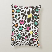 Kleurrijke wilde dieren & tropische bladeren accent kussen (Achterkant (Verticaal))