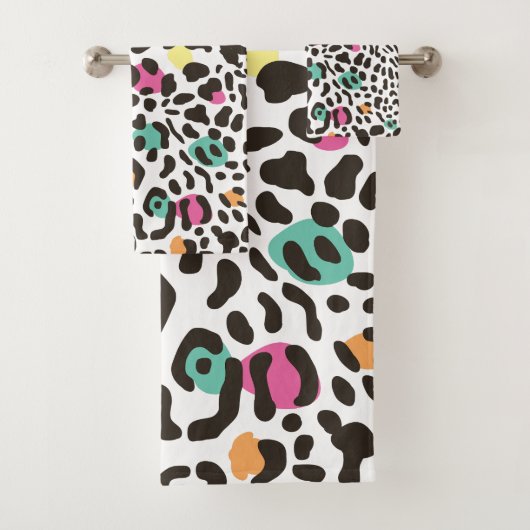 Kleurrijke wilde dieren & tropische bladeren bad handdoek (Insitu)