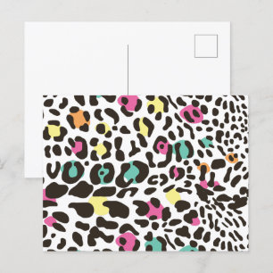 Kleurrijke wilde dieren & tropische bladeren feestdagenkaart