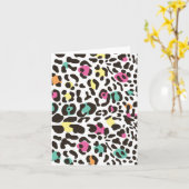 Kleurrijke wilde dieren & tropische bladeren kaart (Gele Bloem)