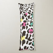 Kleurrijke wilde dieren & tropische bladeren lichaamskussen (Achterkant (Verticaal))